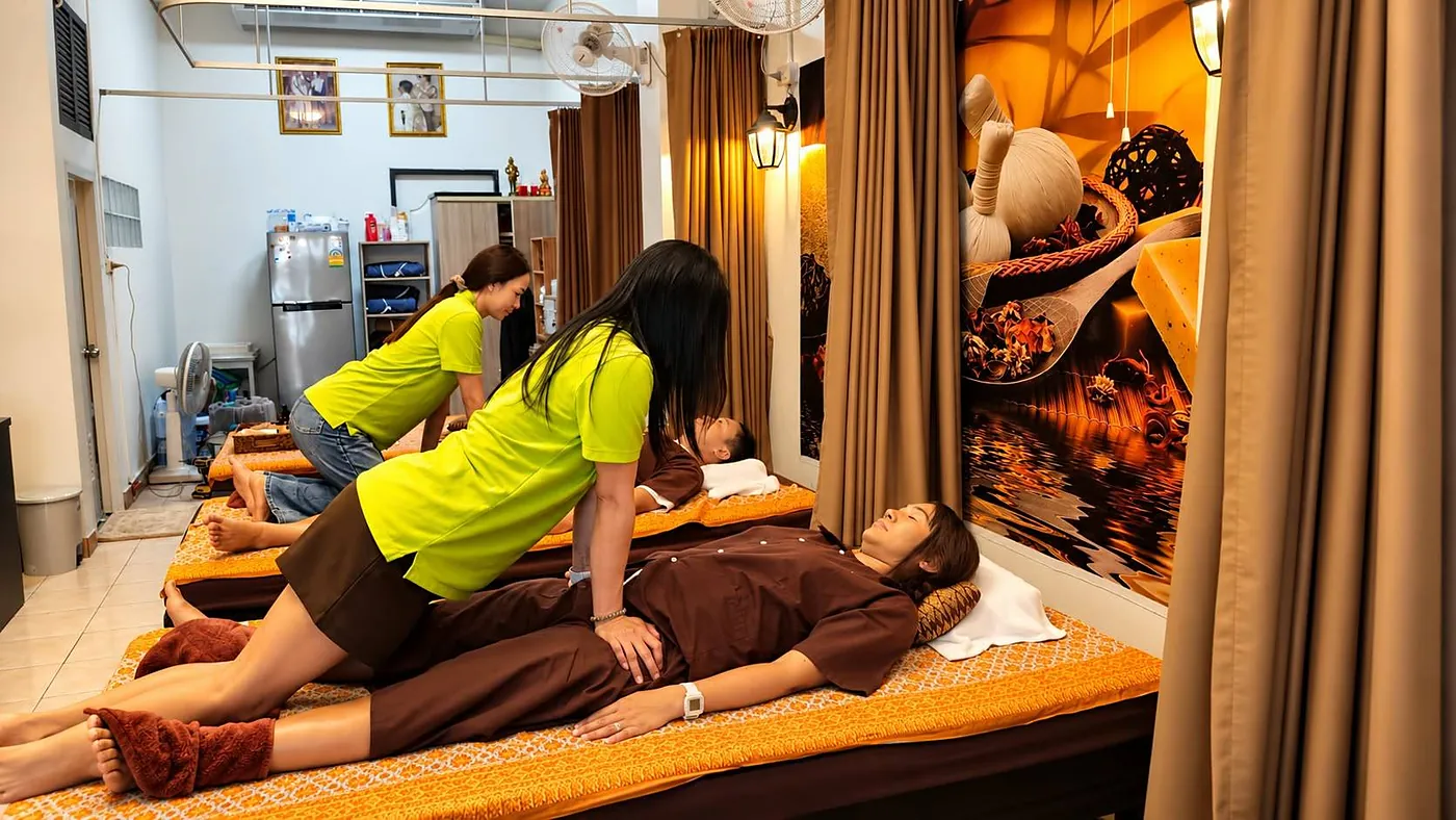 A traditional Thai leg stretch